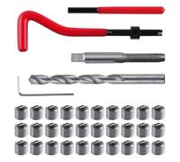 Ujjdwiurgh Kit de réparation de filetage M8 x 1,25, 30 pièces, kit de réparation métrique avec forets HSS, pour réparation automobile