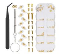 Ujjdwiurgh Kit de Réparation de Remplacement de Plaquettes Nasales de Lunettes Kit de Réparation de Verre Oculaire avec Vis, pour Lunettes