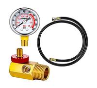 Ujjdwiurgh Kit de RéParation de RéServoir D'Air, Soupape de SéCurité, ManomèTre 0-200 PSI et Kit de de Tuyau de RéServoir D'Air de 4 Pieds pour RéServoir de Transport Portable