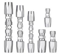 Ujjdwiurgh Kit de Réparation de Tuyaux Hydrauliques sur le Terrain 3 Pièces, 1/4 Po, 3/8 Po, 1/2 Po et Petites Pièces de Réparation, Raccords de Réparation Hydrauliques Réutilisables