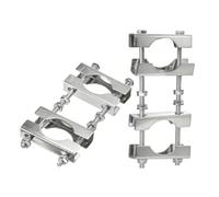 Ujjdwiurgh Kit de Serrage de Mât Double Antenne pour Support de Télévision CB Ham Flag Post V Jaw Block ToMast Bracket Holder