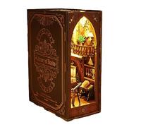 Ujjdwiurgh Kit de Serre-Livres Puzzle en Bois 3D DIY Book Nook pour Décoration D'Étagère, avec Kits de Modèles Légers pour Adultes