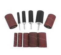 Ujjdwiurgh Kit de Tambour de Ponçage pour le Travail Du Bois Bricolage avec Mandrins en Caoutchouc et Papier de Verre pour la Gravure, le Polissage et le Perçage Rotatif.