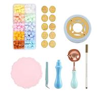Ujjdwiurgh Kit de Tampons à Sceau de Cire 17 PièCes, Chauffage, Stylo à Colorier, DéCoration Parfaite pour les Invitations de Mariage pour Cadeau et Artisanat, Bleu