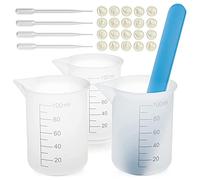 Ujjdwiurgh Kit de tasses à mesurer en silicone avec bâtonnet en silicone, pipettes, doigtiers pour mélange de résine époxy, moules