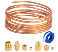 Ujjdwiurgh Kit de Tubes de Jauge de Pression D' de 72 Pouces, Ensemble de Tubes en Cuivre avec 1/4 Pouces X1/8 Pouces NPT, 1/8 Pouces NPT Mâle