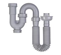 Ujjdwiurgh Kit de Tuyau D'Évacuation D'Évier de Cuisine de 1 1/4 Pouce avec Bouchon de Nettoyage Anti-, Tuyau D'Évacuation Flexible en Forme de U pour Prévention Du Reflux