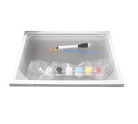 Ujjdwiurgh Kit D'Empreintes de Mains Familiales Claires-Cadeaux, Cadre en Bois Souvenir Fait à la Main pour Les Nouveaux Parents, Feuilles Transparentes