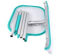 Ujjdwiurgh Kit d'entretien de Piscine avec Filet D'Écumoire à Feuilles, Brosse de Récurage Télescopique de 18 Pouces, Nettoyage des Débris des Murs, des et des Marches