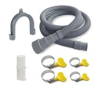 Ujjdwiurgh Kit d'extension de tuyau de vidange universel pour machine à laver, lave-vaisselle et déshumidificateur, avec support en U, adaptateur 2 m