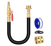 Ujjdwiurgh Kit d'hivernage pour camping-car, adaptateur de raccord de tuyau d'eau avec valve d'arrêt et compresseur d'air rapide