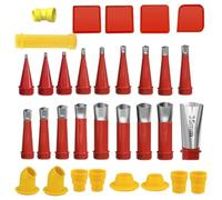 Ujjdwiurgh Kit d'outils de calfeutrage 32 pièces avec buse de calfeutrage, 18 embouts de calfeutrage, 10 bases de connexion et 4 racloirs à joints