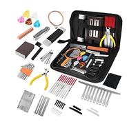 Ujjdwiurgh Kit D'Outils de Guitare de 79 Pièces Accessoires de Remplacement de Guitare Kit de Réparation de Guitare avec Jauges de Goupilles de Pont de Plectre de Cordes de Guitare