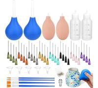Ujjdwiurgh Kit d'outils de poterie 98 pièces en céramique avec applicateur de pointe avec flacon gradué à presser pour glaçure