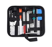 Ujjdwiurgh Kit D'Outils de Réparation de Guitare, Outil de Changement de Cordes, Clé, de Meulage, Règle de Mesure, Limon, Règle de Nivellement, Installation Facile 25 en 1
