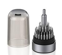 Ujjdwiurgh Kit d'outils de réparation pour lunettes, électroniques, montres - Mini tournevis de précision 31 en 1 magnétique, petit design compact gris