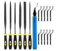 Ujjdwiurgh Kit D'Outils D'Ébavurage, Bricolage avec 6 à Aiguilles, Travail Du Bois, 10 Lames, Kit D'Outils D'Ébavurage Professionnel pour Résine et Aluminium
