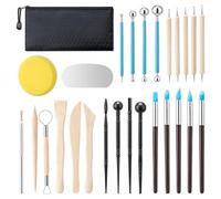 Ujjdwiurgh Kit D'Outils en Argile, 27 Outils de Poterie, Kit D'Outils de Sculpture en Argile Polymère Pratique, Ensemble D'Outils en Argile Séchée à L'Air Libre pour les Enfants
