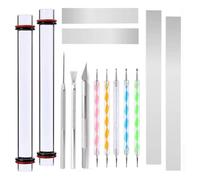 Ujjdwiurgh Kit D'Outils pour Argile Polymère 14 Pièces, Rouleau à Pâtisserie en Argile avec Anneaux D'Épaisseur, Lames de Mouchoirs, Couteau Trancheur, Outil de Pointillage pour Poterie