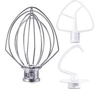 Ujjdwiurgh Kit mélangeur pour crochet pétrisseur K45DH, fouet métallique K45WW, lame plate revêtue K45B, kit de réparation de bol vertical 3 pièces