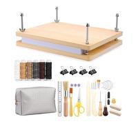 Ujjdwiurgh Kits de Reliure de Livres Presse à Livres en Bois Matériaux Fournitures pour la Reliure de Livres pour le Bricolage Poinçon Ciré Plieuse en Os