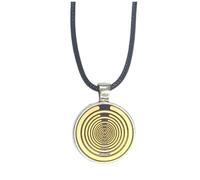 Ujjdwiurgh Lakhovsky MWO Collier oscillateur multi-ondes plaqué or avec pendentif disque d'énergie équilibrant l'énergie B
