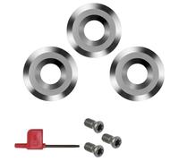Ujjdwiurgh Lames de Coupe de Remplacement 3 Pièces 12 mm Rondes en Carbure pour Outils de Tour à Bois, Résistance à Haute Température