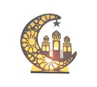 Ujjdwiurgh Lampe décorative en bois pour festival du Moyen-Orient et l'Aïd - Lampe décorative à LED - Facile à installer et à utiliser