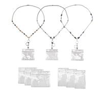 Ujjdwiurgh LanièRe RéTractable de Bobines D'Insigne de 3 PièCes avec le Support D'Identification de Carte de Nom pour le Collier de LanièRe D'Insigne Perlé de Mode