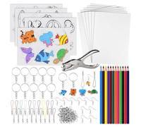 Ujjdwiurgh Le kit de 168 feuilles de plastique rétractables comprend 15 feuilles de papier d'art rétractables, une perforatrice et 12 crayons de couleur