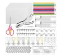 Ujjdwiurgh Le Kit de Feuilles de Plastique Rétractables Contient des Papiers D'Art en Film Rétractable, des Crayons de Couleur, des Porte-Clés pour les Fournitures D'Artisanat et D'Art