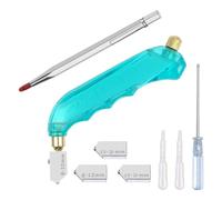 Ujjdwiurgh Le Kit D'Outils de Coupe de Verre Comprend un Coupe-Verre à Alimentation en Bleue avec 3 Têtes de Rechange Supplémentaires (6 Mm-12 Mm, 12 Mm-20 Mm) Installation Facile