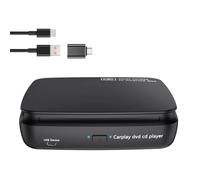 Ujjdwiurgh Lecteur CD DVD de Voiture Lecteur CD Portable Lecteur de Musique Carplay AI Box pour Adaptateur CarPlay Filaire vers sans et Android Auto