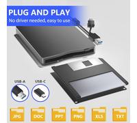 Ujjdwiurgh Lecteur de Disquettes, Lecteur de Disquettes Externe 3,5 Pouces avec USB Type-C, Lecteur de Disquettes FDD Portable pour Ordinateur Portable