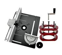 Ujjdwiurgh LèVe-Routeur à Base Plongeante en Bois avec Plaque D'Insertion de Table de Routeur en Aluminium pour Outil de Gravure de Moteurs de 65 Mm de DiamèTre Noir