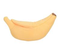 Ujjdwiurgh Lit doux en forme de banane pour chat, lapin et petit chien, jaune