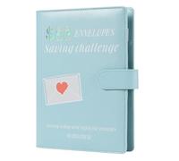 Ujjdwiurgh Livre de Défis pour Économiser 5 050 € Classeur Budgétaire pour la Saint-Valentin avec Enveloppes D'Argent Liquide Bleu 1 Lot