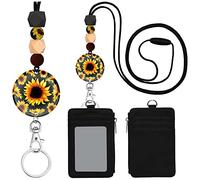 Ujjdwiurgh Longes de Tournesol pour Badges D'Identification et CléS, Joli Porte-Badge D'Identification avec LanièRe, pour InfirmièRe Enseignante