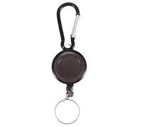 Ujjdwiurgh Lot 1 Porte Badge Enrouleur Porte cle retractable mousqueton clip ceinture Carte ID Card Holder-Noir