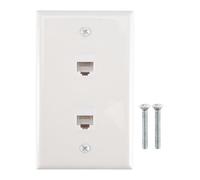 Ujjdwiurgh Lot de 1 Plaque Murale Ethernet 2 Ports, Prise Murale Cat6 à RJ45 Coupleur Prise Murale, Blanc