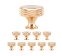 Ujjdwiurgh Lot de 10 Boutons D'Armoire Ronds en Bronze Champagne pour Commode, Placard et Penderie