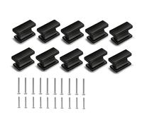 Ujjdwiurgh Lot de 10 boutons de placard carrés noirs pour placard, salle de bain, cuisine, quincaillerie facile à utiliser