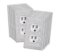 Ujjdwiurgh Lot de 10 Caches pour Interrupteurs et Prises, Caches pour Plaques Murales en Strass Brillants, Caches pour Plaques Murales en Strass Brillants Argentés
