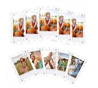 Ujjdwiurgh Lot de 10 cadres photo magnétiques festonnés en acrylique pour réfrigérateur - 6 x 9 cm