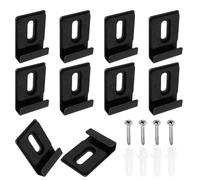 Ujjdwiurgh Lot de 10 clips de fixation de miroir robustes pour montage mural, trou unique, noir