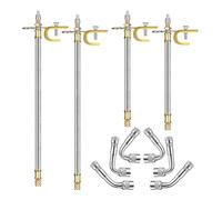 Ujjdwiurgh Lot de 10 extensions de tige de valve en acier inoxydable, 4 extensions de valve de pneu double, 6 adaptateurs d'extension de valve