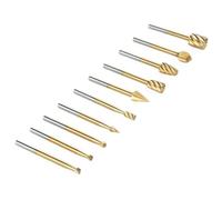 Ujjdwiurgh Lot de 10 Fraises Rotatives en Carbure de Tungstène, Tête 1/4, Tige 1/8, Tête de Meulage pour la Sculpture et le Polissage Du Métal