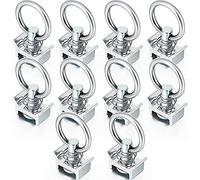 Ujjdwiurgh Lot de 10 goujons simples pour rail en L Capacité de 1,8 kg avec anneau rond en acier inoxydable