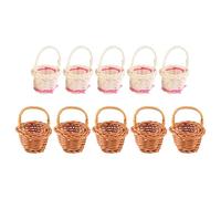 Ujjdwiurgh Lot de 10 mini paniers tissés avec poignées pour pots de fleurs, articles divers, organisateur de maquillage pour petits paniers photo