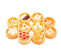 Ujjdwiurgh Lot de 10 mini porte-clés en forme de chignon farci à la vapeur pour décoration de téléphone et de sac, facile à utiliser